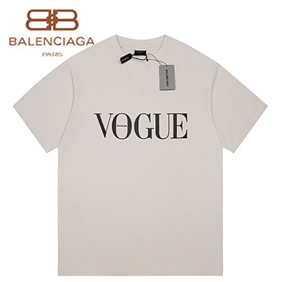 BALENCIAGA-07306 발렌시아가 블랙 VOGUE 프린트 장식 티셔츠 남여공용