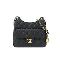 CHANEL-AS4322 샤넬 크루즈 블랙 미디엄 호보 핸드백 21.5cm