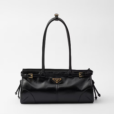 [正品1:1]PRADA-1BA426 프라다 블랙 미디엄 가죽 숄더 핸드백 32cm