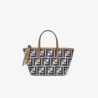 FENDI-펜디 베이지 FF 자카드 롤 미니 쇼퍼백 15.5cm - 8BS096AOVJF1PIQ