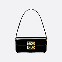 DIOR-디올 블랙 퀼트 Miss Dior 플랩백 22cm - M2610UBOS_M900