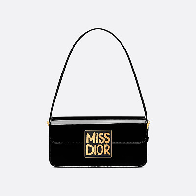 DIOR-디올 블랙 퀼트 Miss Dior 플랩백 22cm - M2610UBOS_M900