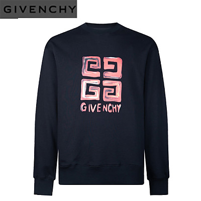 GIVENCHY-08266 지방시 블랙/블루 4G 로고 프린트 장식 스웨트셔츠 남여공용