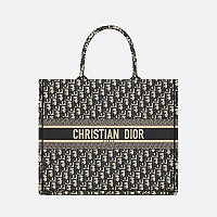 DIOR-M1325 디올 블루 Oblique 자수 Book Tote 스몰 토드백 26.5cm