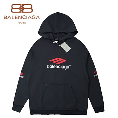 BALENCIAGA-08307 발렌시아가 화이트 아플리케 장식 후드 티셔츠 남여공용