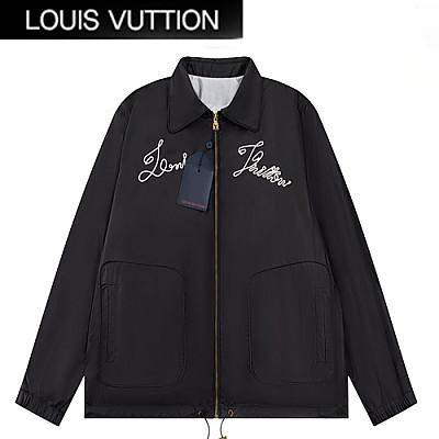 LOUIS VUITTON-09023 루이비통 블랙 아플리케 장식 바람막이 재킷 남성용