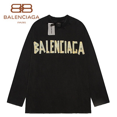 BALENCIAGA-09024 발렌시아가 버건디 코튼 빈티지 긴팔 티셔츠 남여공용