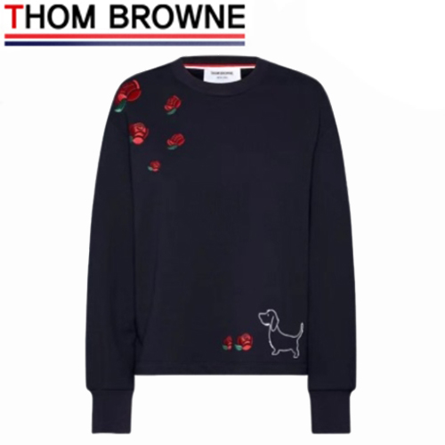 THOM BROWNE-091216 톰 브라운 블랙 아플리케 장식 스웨트셔츠 여성용