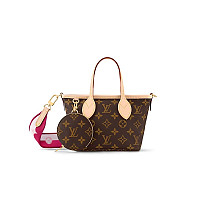 LOUIS VUITTON-M12106 루이비통 로즈 폰디체리 네버풀 반둘리에 인사이드 아웃 BB 핸드백 24cm