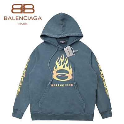 BALENCIAGA-090915 발렌시아가 블랙 프린트 장식 워싱 후드 티셔츠 남성용