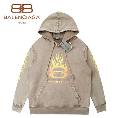 BALENCIAGA-090914 발렌시아가 블루 프린트 장식 워싱 후드 티셔츠 남성용