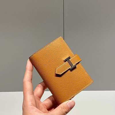 HERMES-에르메스 블루진/골드 앱송 베안 미니 카드 홀더 10.5cm