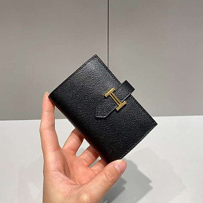 HERMES-에르메스 골드/골드 앱송 베안 미니 카드 홀더 10.5cm