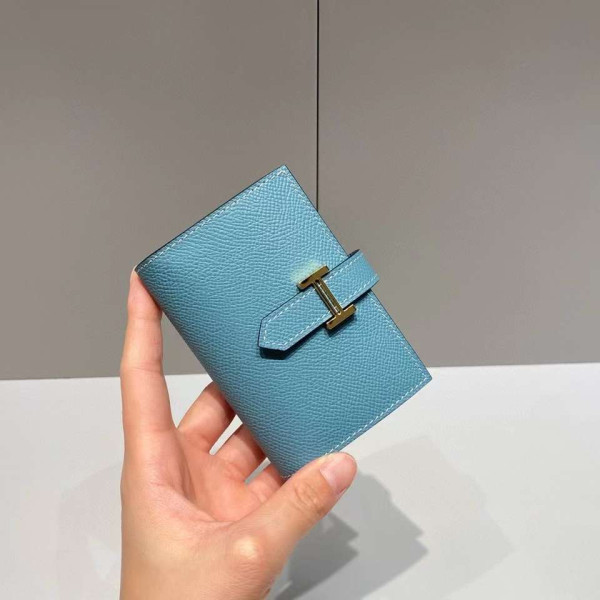 HERMES-에르메스 블루진/골드 앱송 베안 미니 카드 홀더 10.5cm