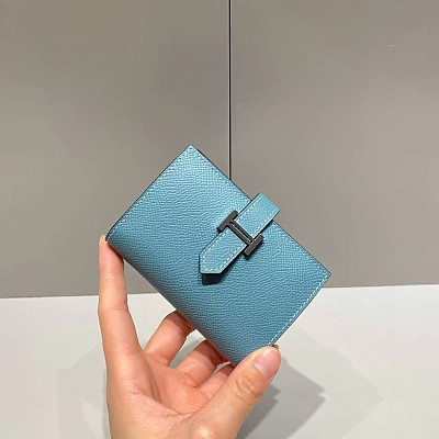 HERMES-에르메스 블랙/골드 앱송 베안 미니 카드 홀더 10.5cm