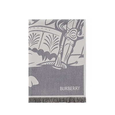 BURBERRY-80937501 버버리 베이지 EKD 울 코튼 스카프