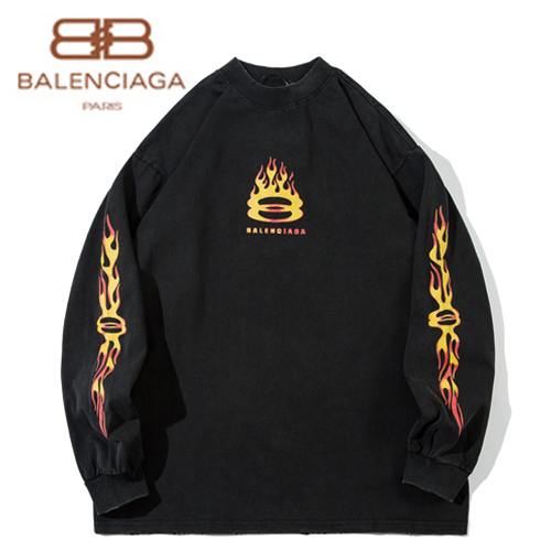 BALENCIAGA-09253 발렌시아가 블랙 프린트 장식 스웨트셔츠 남여공용