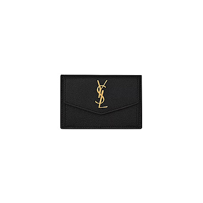 SAINT LAURENT-582305 생 로랑 블랙 업타운 플랩 카드 케이스