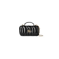 GUCCI-806017 6207 구찌 레드 패딩 퀼티드 레더 GG 밀라노 미니 탑 핸들백