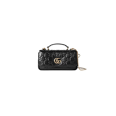 GUCCI-806017 9110 구찌 화이트 패딩 퀼티드 레더 GG 밀라노 미니 탑 핸들백