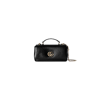 GUCCI-806017 1000 구찌 블랙 패딩 가죽 GG 밀라노 미니 탑 핸들백