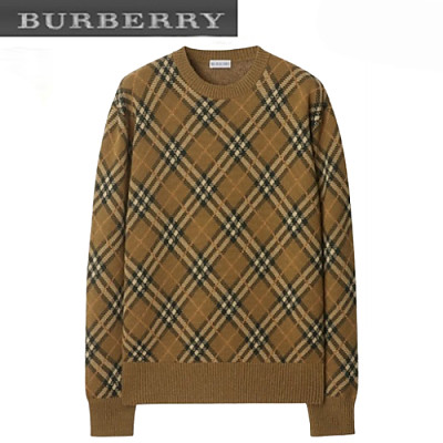 BURBERRY-80996221 버버리 쉬루 체크 울 모헤어 블렌드 스웨터 여성용