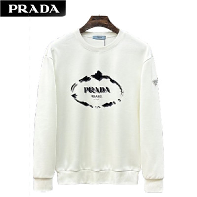 PRADA-12218 프라다 블랙 프린트 장식 기모 스웨트셔츠 남여공용