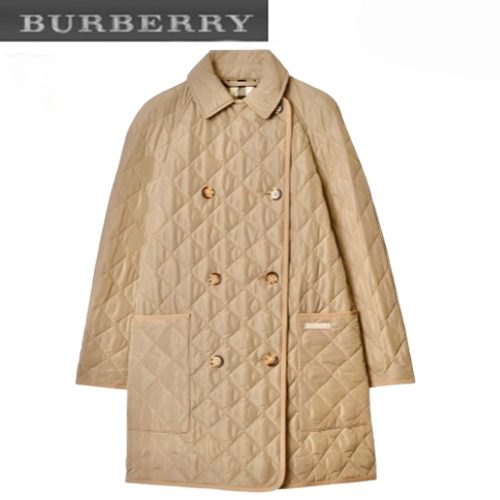 BURBERRY-12221 버버리 베이지 나일론 퀄팅 코트 여성용