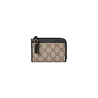 GUCCI-821804 9758 구찌 브라운 GG 엠블럼 지퍼 카드 케이스