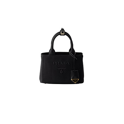 PRADA-1BA038 프라다 블랙 코튼 캔버스 미니 핸드백