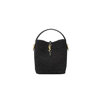 SAINT LAURENT-773991 생 로랑 내추럴 우븐 라피아 le 37 버킷 백