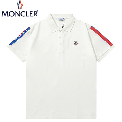 MONCLER-04014 몽클레어 블랙 스트라이프 장식 폴로 티셔츠 남성용