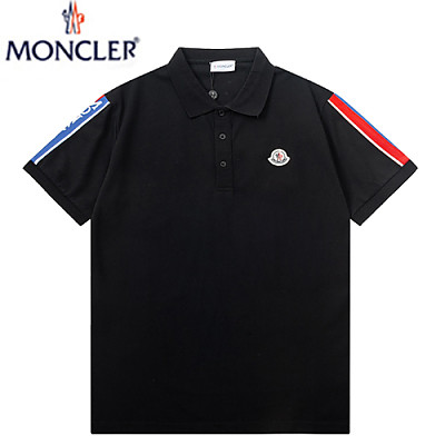 MONCLER-04013 몽클레어 화이트 스트라이프 장식 폴로 티셔츠 남성용