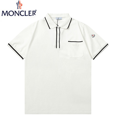 MONCLER-04016 몽클레어 블루 코튼 폴로 티셔츠 남성용
