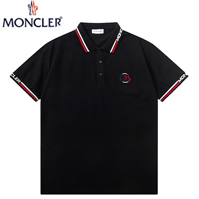 MONCLER-04019 몽클레어 화이트 스트라이프 장식 폴로 티셔츠 남성용