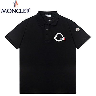 MONCLER-040110 몽클레어 화이트 아플리케 장식 폴로 티셔츠 남성용