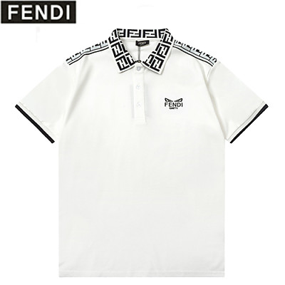 FENDI-040113 펜디 블랙 FF 스트라이프 장식 폴로 티셔츠 남성용