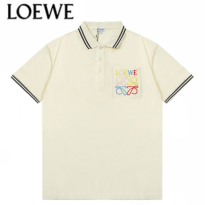 LOEWE-04015 로에베 블랙 로고 아플리케 장식 폴로 티셔츠 남성용