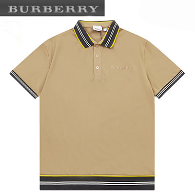 BURBERRY-04016 버버리 블랙 스트라이프 장식 폴로 티셔츠 남성용