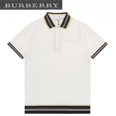 BURBERRY-04016 버버리 블랙 스트라이프 장식 폴로 티셔츠 남성용