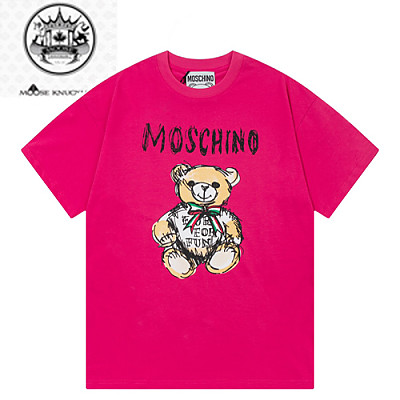 MOSCHINO-040114 모스치노 아이보리 프린트 장식 티셔츠 남여공용