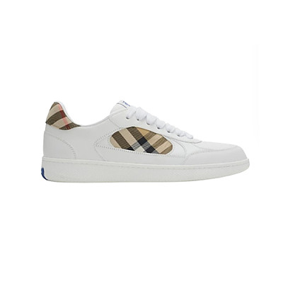 BURBERRY-81086501 버버리 블랙 레더 체크 테라스 스니커즈? 남성용