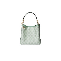 GUCCI-815118 9641 구찌 베이지/화이트 GG 엠블럼 미니 버킷백