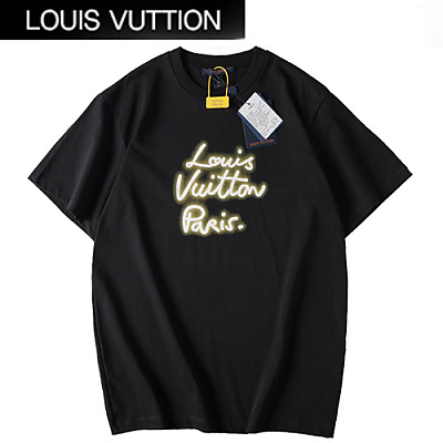 LOUIS VUITTON-05068 루이비통 화이트 프린트 장식 티셔츠 남여공용