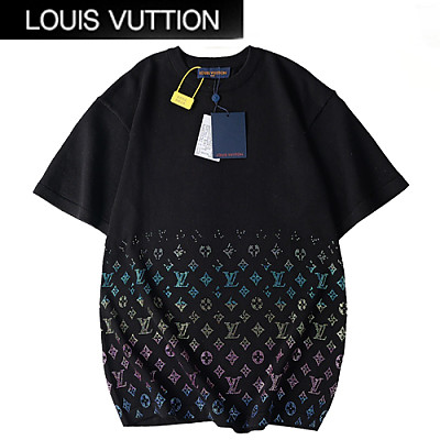 LOUIS VUITTON-050614 루이비통 화이트 모노그램 스터드 장식 티셔츠 남여공용