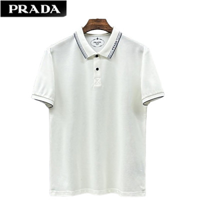 PRADA-050711 프라다 라이트 블루 코튼 폴로 티셔츠 남성용