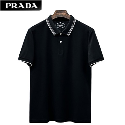 PRADA-050711 프라다 라이트 블루 코튼 폴로 티셔츠 남성용
