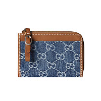 GUCCI-821804 9758 구찌 브라운 GG 엠블럼 지퍼 카드 케이스