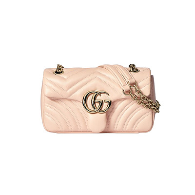 GUCCI-837280 6823 구찌 핑크 가죽 GG 마몽 스몰 숄더백