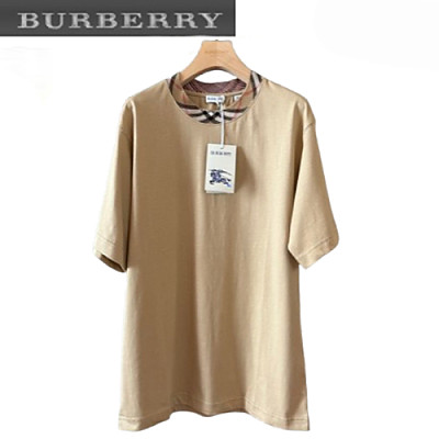 BURBERRY-06032 버버리 화이트 체크 디테일 티셔츠 남여공용